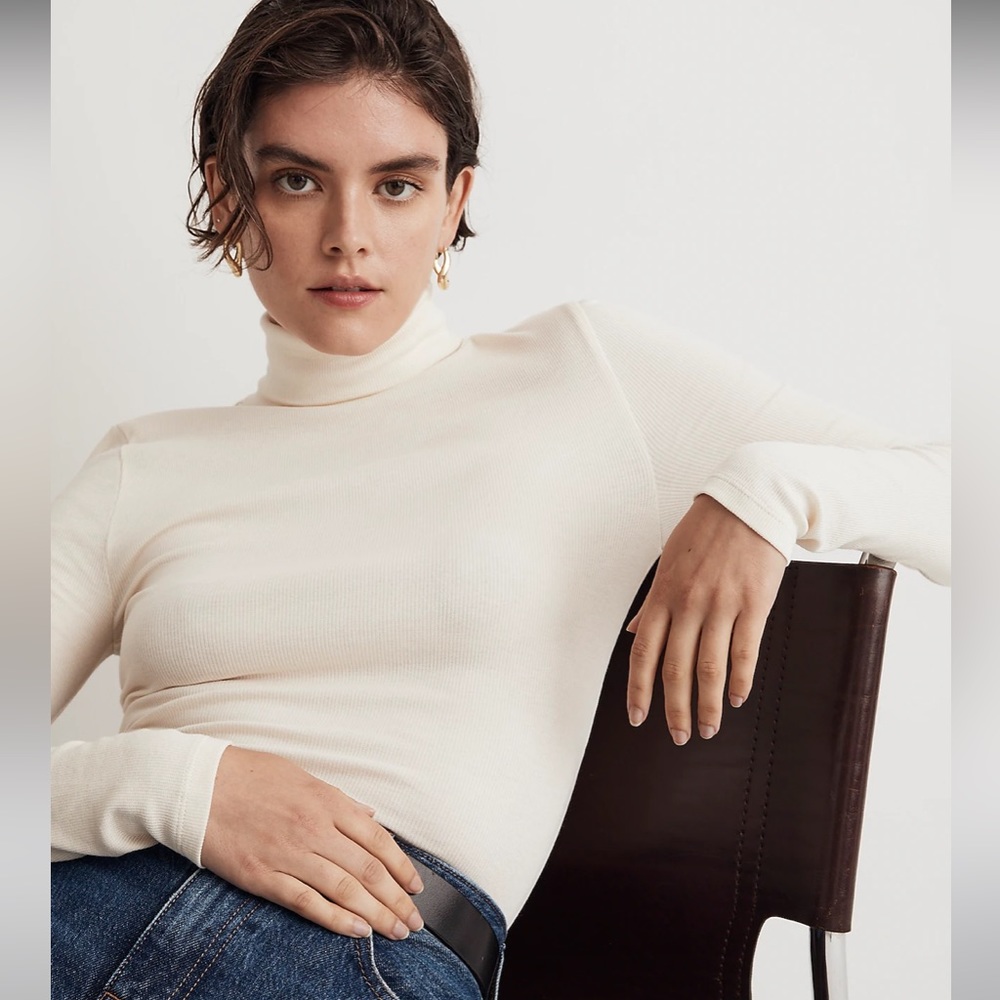 Madewell Brightside Finerib Turtleneck Long-Sleeve Tee